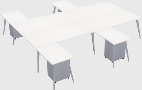 Shared l-shaped office desk system