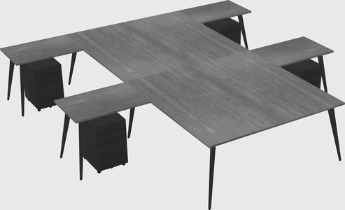 Shared l-shaped office desk system