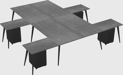Shared l-shaped office desk system