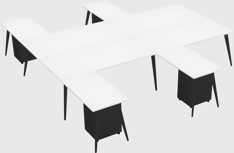 Shared l-shaped office desk system