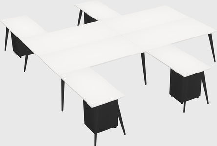 Shared l-shaped office desk system