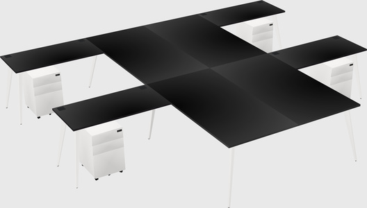 Shared l-shaped office desk system