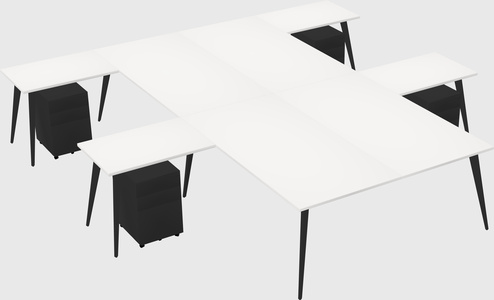 Shared l-shaped office desk system