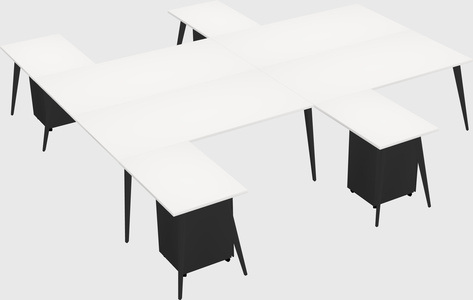 Shared l-shaped office desk system