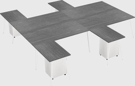 Shared l-shaped office desk system