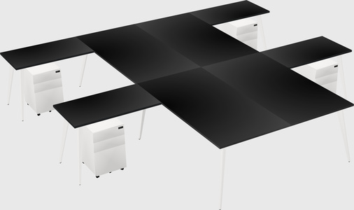 Shared l-shaped office desk system