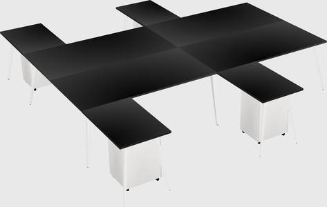Shared l-shaped office desk system