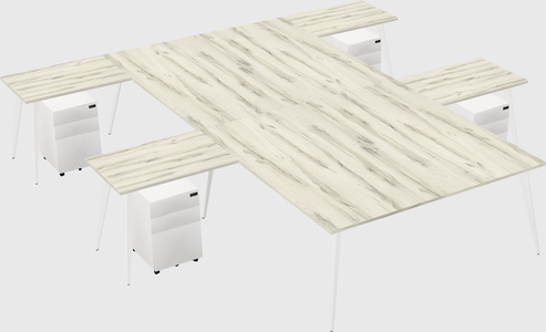 Shared l-shaped office desk system