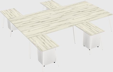 Shared l-shaped office desk system