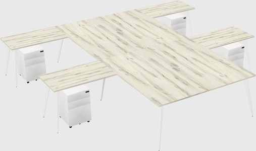 Shared l-shaped office desk system