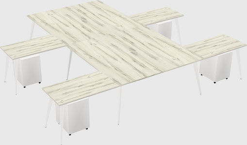 Shared l-shaped office desk system