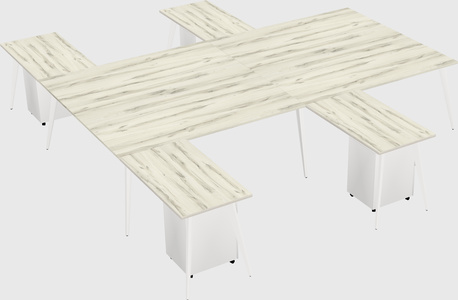 Shared l-shaped office desk system