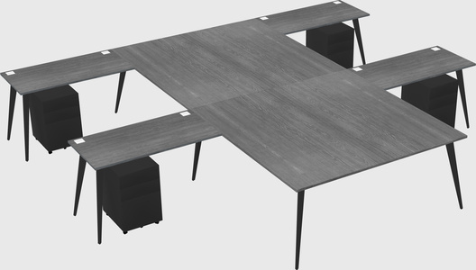 Shared l-shaped office desk system
