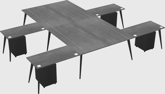 Shared l-shaped office desk system