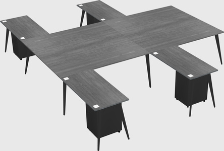 Shared l-shaped office desk system