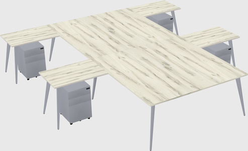 Shared l-shaped office desk system