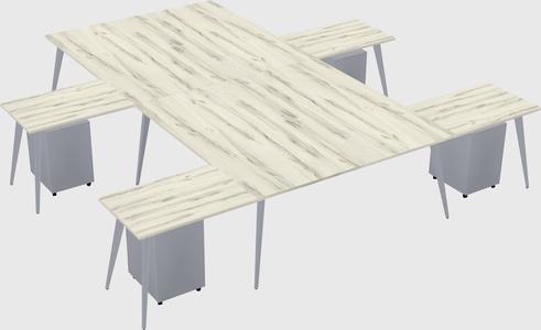 Shared l-shaped office desk system