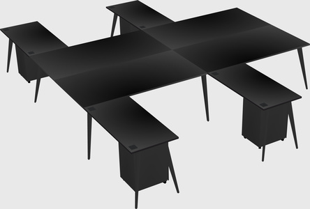 Shared l-shaped office desk system