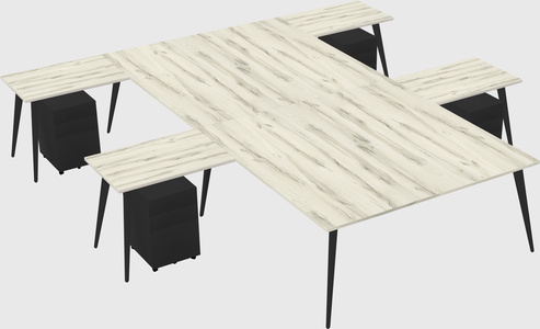 Shared l-shaped office desk system