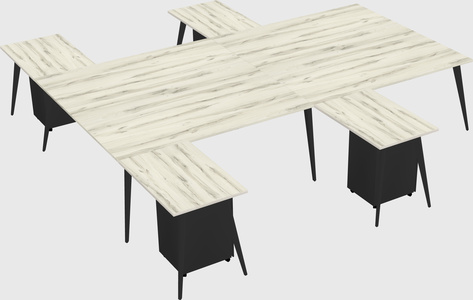 Shared l-shaped office desk system