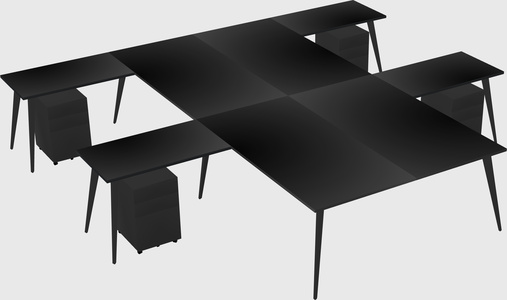 Shared l-shaped office desk system