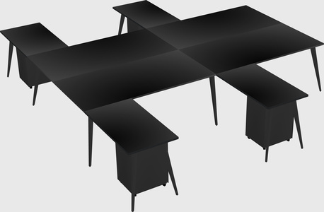 Shared l-shaped office desk system