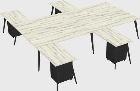 Shared l-shaped office desk system