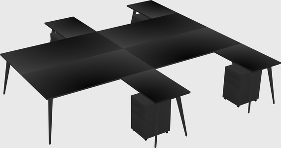 Shared L-shaped Office Desk System