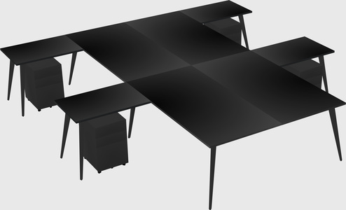 Shared l-shaped office desk system