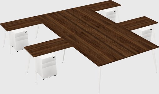 Shared l-shaped office desk system