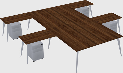 Shared l-shaped office desk system