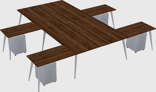 Shared l-shaped office desk system