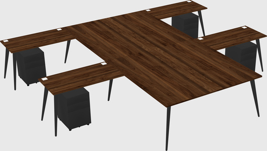 Shared l-shaped office desk system