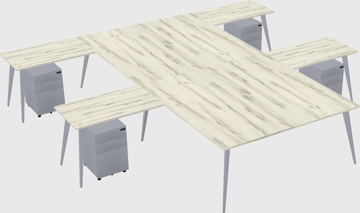 Shared l-shaped office desk system