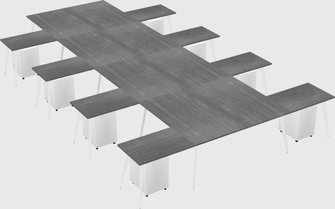 Shared l-shaped office desk system