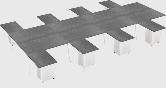 Shared l-shaped office desk system