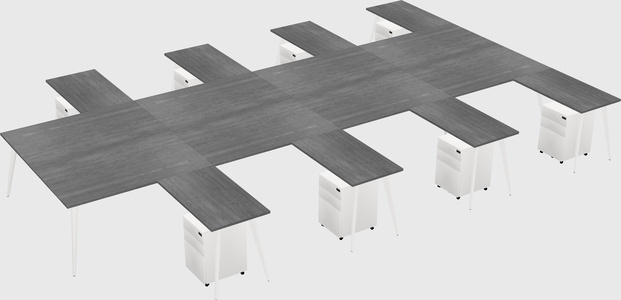 Shared L-shaped Office Desk System