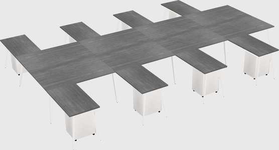 Shared l-shaped office desk system