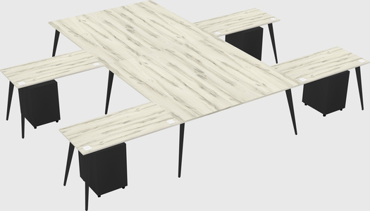 Shared l-shaped office desk system