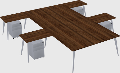 Shared l-shaped office desk system