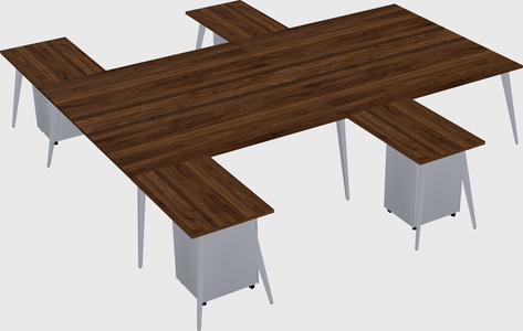 Shared l-shaped office desk system