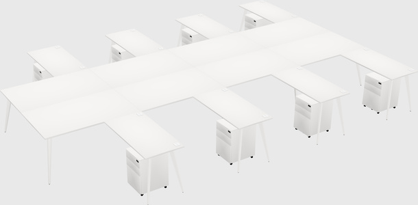 Shared L-shaped Office Desk System