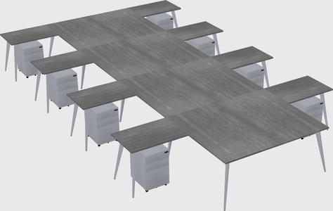Shared l-shaped office desk system