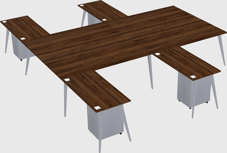 Shared l-shaped office desk system