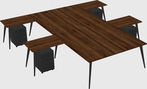 Shared l-shaped office desk system