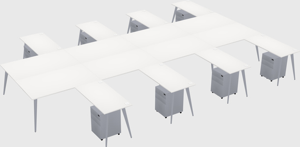 Shared L-shaped Office Desk System
