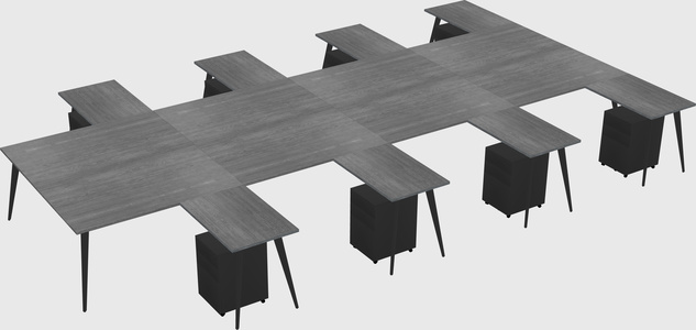 Shared L-shaped Office Desk System
