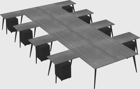Shared l-shaped office desk system