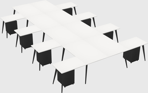 Shared l-shaped office desk system