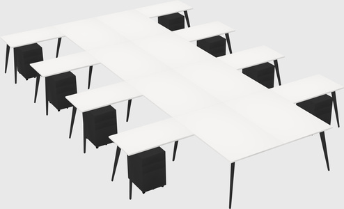 Shared l-shaped office desk system